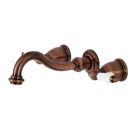 Kingston Brass KS312PLAC Vintage 2-Handle Wall Mount Bathroom Faucet, Antique Copper KS312PLAC